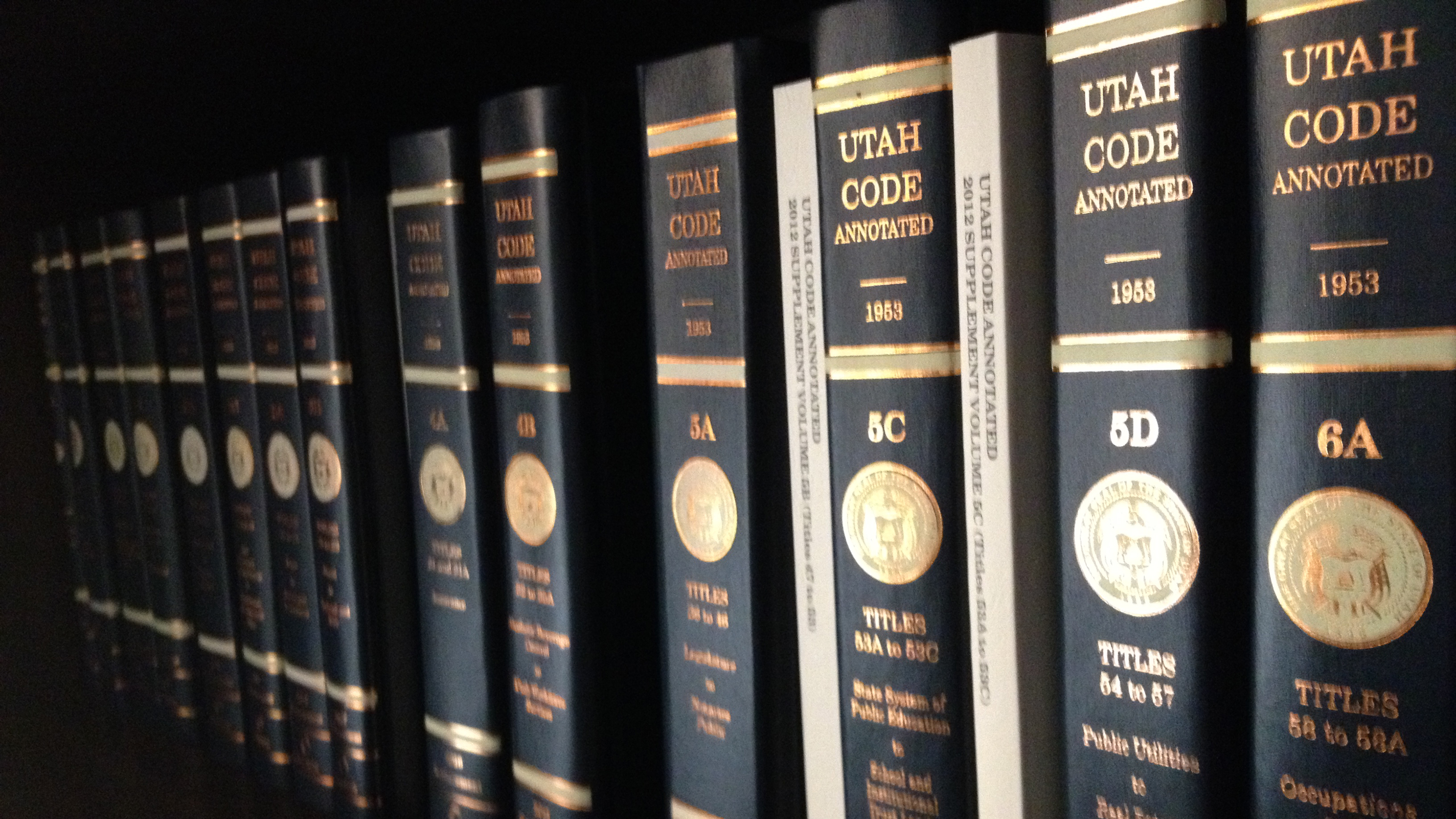 A shelf of Utah Code Annotated